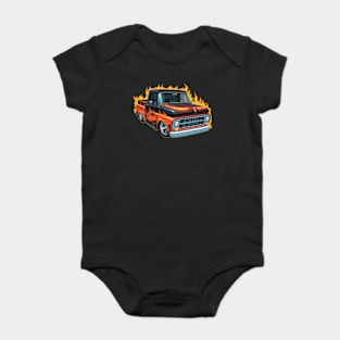 Chevy C-10 Truck Retro Classic  Pickup car Baby Bodysuit